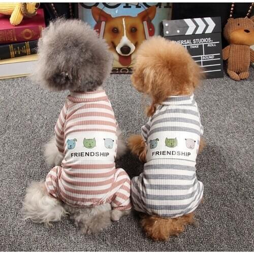 Cute Dog Clothes for Small Dogs Chihuahua Yorkies Pug Clothes Coat Winter Dog Clothing Warm Striped Pet Puppy Jacket Ropa Perro