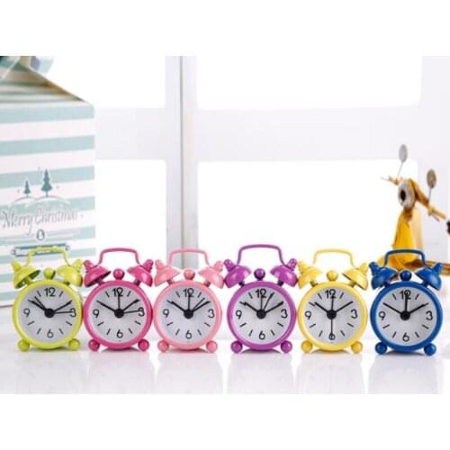 Mini Alarm Clock Electronic Round Number Double Bell Cute