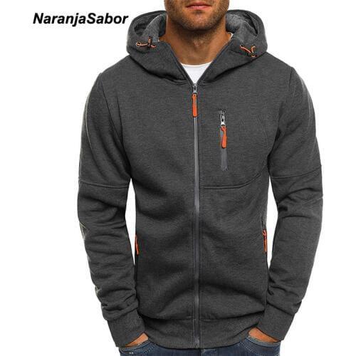 NaranjaSabor New Mens Hoodies Casual Hooded Coat Spring Autumn Sportswear Male Cardigan Sweatshirt Mens Brand Clothing NZXX494