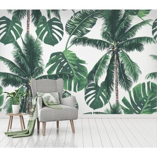 Southeast Asia Tropical Rainforest Palm Tree Leaf Pattern Custom Size Wallpaper Home Decor Living Room Bedroom 3d wallpaper