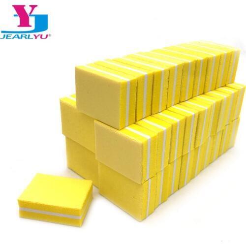 100Pcs/lot Polishing Nail File Double-sided Sanding Block Strong Thick Professional Accessories Yellow Cuticle Remover Nail Care