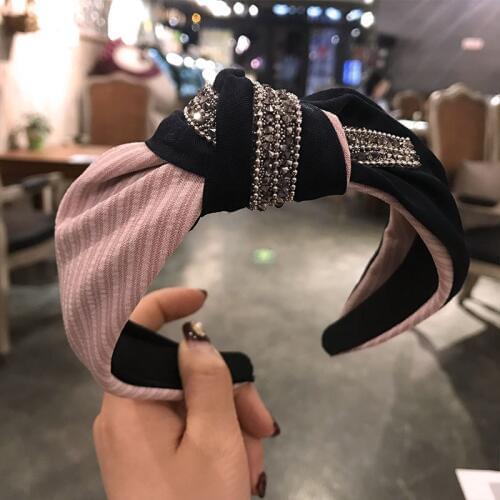 2019 New Fashion Hot Womens Crystal Headband Wide Fabric Hairband Head Wrap Hair Band Accessories