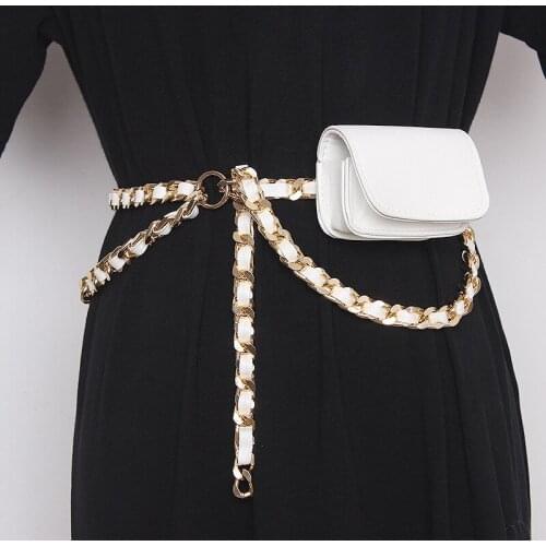 Fanny pack for women mini waist bags Chain and bag Removable Designer Woven Chain Sweater Chain Waist Chain purses crossbody bag
