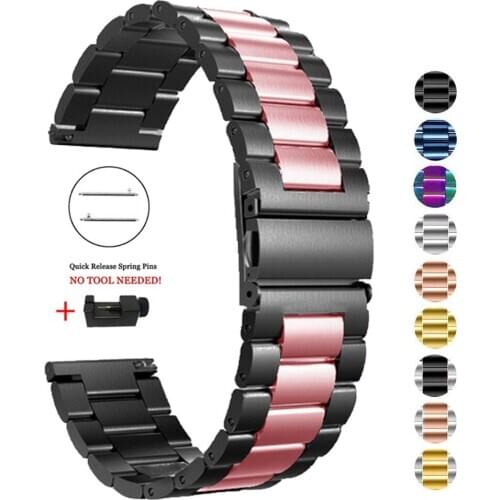 Watchbands for HUAWEI WATCH GT2/GT2e 46mm 42mm Strap Bracelet Stainless steel metal Wrist Band for HONOR Magic2 Band 20mm 22mm