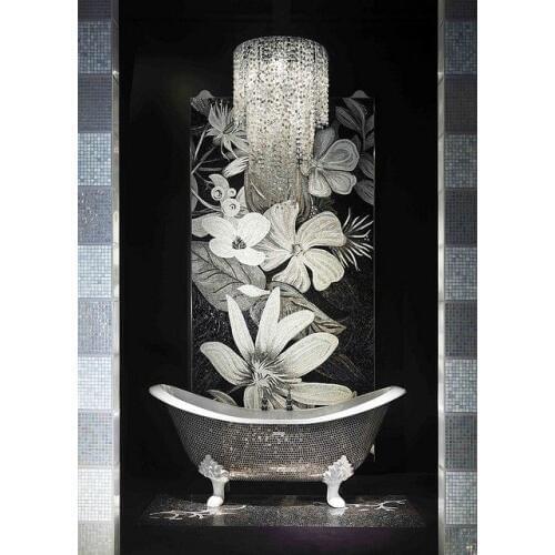 Luxurious Mosaic Tiles silver bathroom