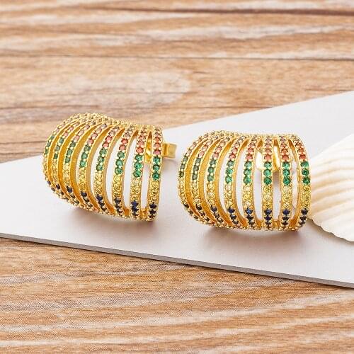 2021 New Fashion Creative Women Earrings Crystal CZ Geometric Halloween Party Pumpkin Stud Earrings Wedding Jewelry Wholesale
