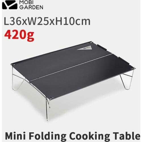Mobi Garden Outdoor Folding Table 420g Ultralight Portable Wilderness Cook Table Aluminum Table Board Travel Picnic Furniture