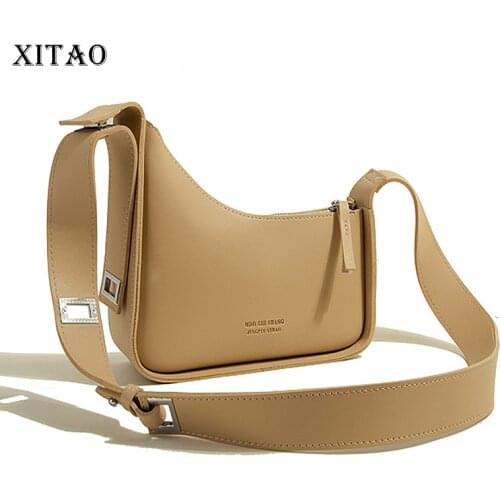 XITAO Letter Solid Color Shoulder Bags Trendy Fashion New Saddle Match All Elgant Messenger Bags Single Shoulder Strap WMD0104