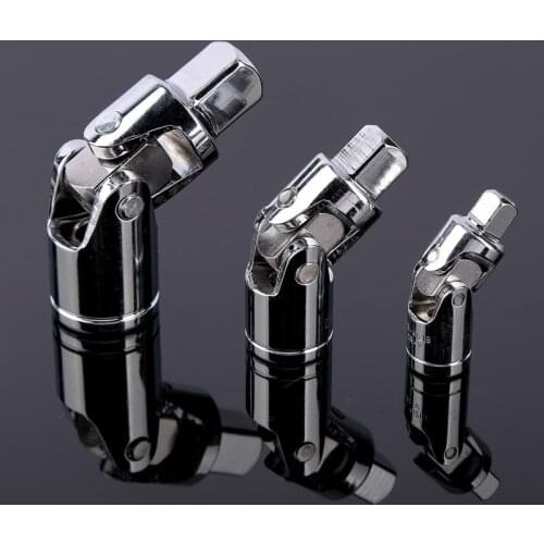 Universal Joint Set Socket Ratchet Wrench Adapter 1/4" 3/8" 1/2" Extension Bar Adapter Crv Steel