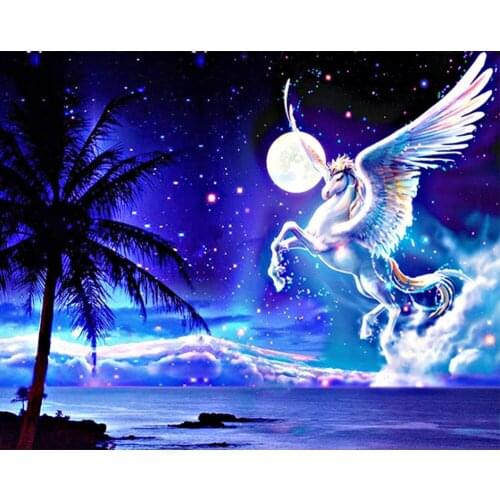 Wen Zuan 5D Full Square Diamant Embroidery DIY Diamond Painting“ Horse ” Mosaic Animal Rhinestones Cross Ctitch Kits Home Decor