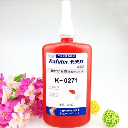 High Quality 2pcs kafuter K-0271 250g anaerobic adhesive metal thread locking fixative general-red high strength screws glue