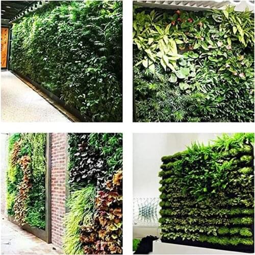 Green Grow Bag Vertical Cross Wall Mounted Hanging Planting Growing Pot Pocket Garden Flowers Storage Bag Home Balcony Planting