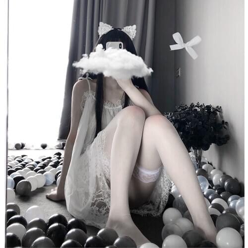 New Women Nightdress Babydoll Spaghetti Strap Sleepwear Lace Dress Nighty Casual Sleep Dress Wiht G-String Porn Sexy Lingerie