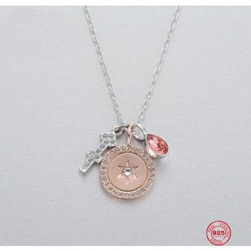 Fashion Charm 925 Sterling Silver Original 1:1 Copy, Twelve Constellation Smart Sagittarius Necklace Female Luxury Jewelry Gifts