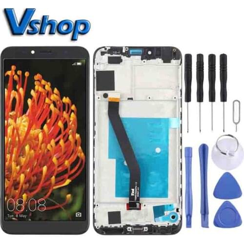 LCD Screen and Digitizer Full Assembly with Frame for Huawei Y6 (2018) Mobile Phone Replacement Parts