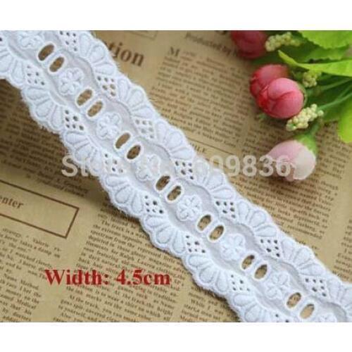 1yrd/lot Width: 4.5cm Ivory cotton lace Sewing accessories Embroidered trim lace Beautiful lace for diy(ss-3589-260)