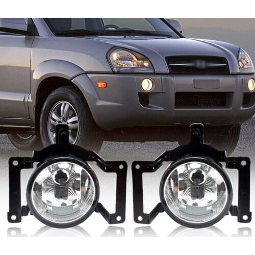1 Pair Front Bumper Fog Light Lamp Assembly with Switch Wring Harness for Hyundai Tucson 2005-2012 Accessories