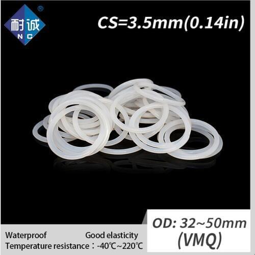 2PCS/lot Silicone rubber oring VMQ CS 3.5mm OD32/33/34/35/39/40/44/45/50mm O Ring Gasket Silicone O-ring waterproof