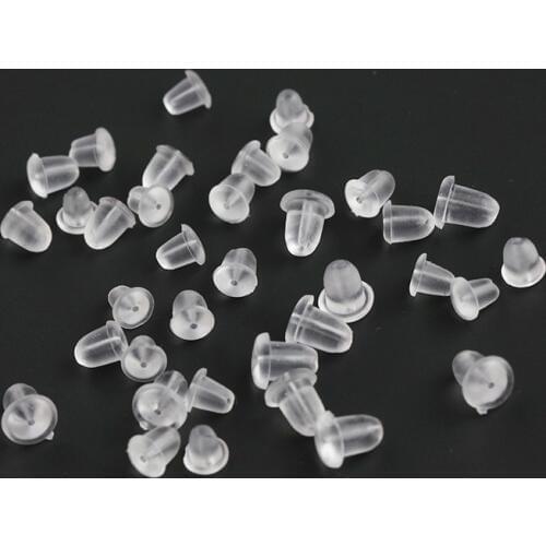 200pcs/lot Rubber Earring Back Silicone Round Ear Plug Blocked Caps Earrings Back Stoppers For DIY Parts Jewelry Findings Making