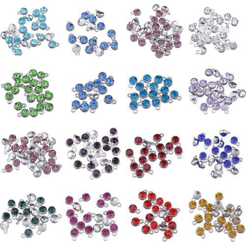 30pcs/lot Charms Jewelry DIY Making Findings Colorful Crystal Birthstone Charms Necklace Pendant Bracelet Handmade Accessories