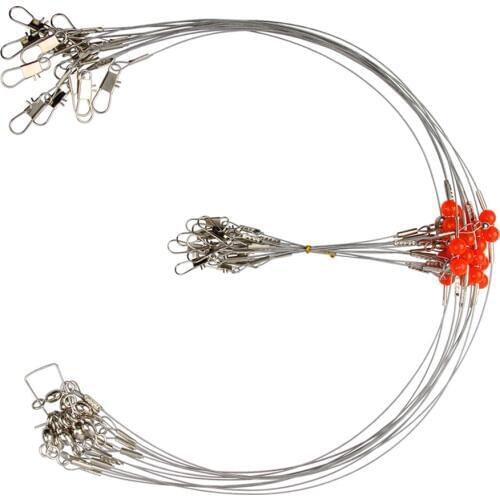 36pcs 56cm Anti Bite Steel fishing leader wire With Swivel snap fishing leader line for pike fishing tackle