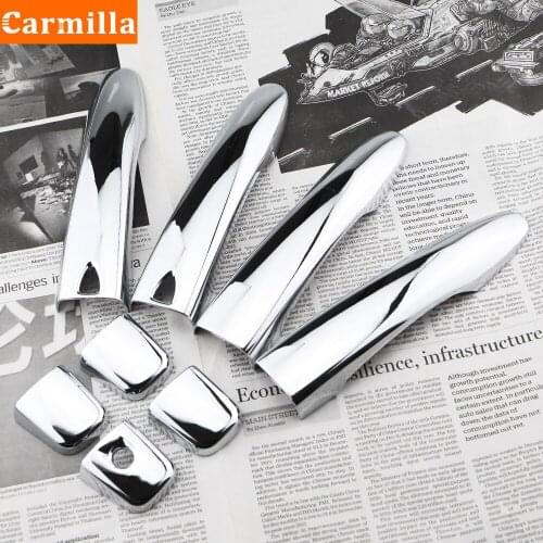 ABS Chrome Car Door Handle Protection Cover Sequins Trim for Nissan Kicks 2017 - 2021 8Pcs/Set Accessories Car-Styling Carmilla