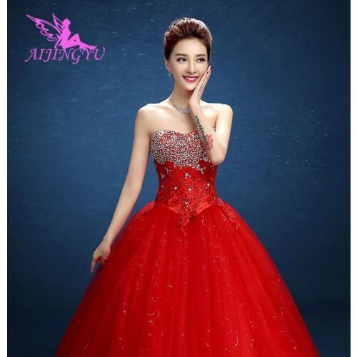 AIJINGYU 2021 gowns Customized new hot selling cheap ball gown lace up back formal bride dresses wedding dress WK412