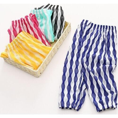 Anti-mosquito pants Childs summer pants Super breathable cool Baby boy girl pants Stripe trousers Lovely Candy color bloomers