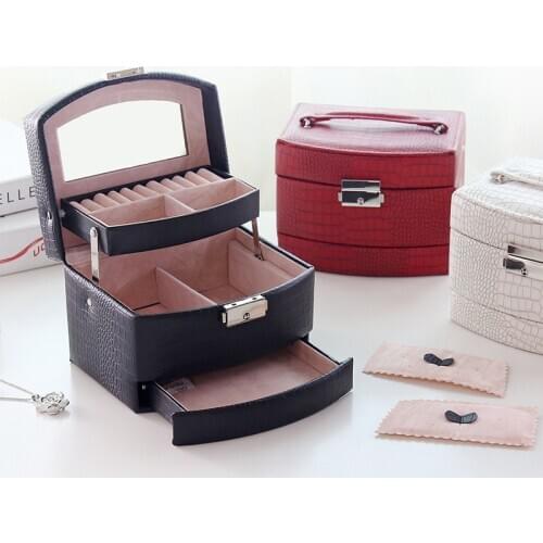 2020 New Automatic Jewelry Box 3 layers Jewelry case Jewel Package Storage Holding Ring Necklace Bracelet Earring Festival Gift