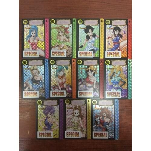 BANDAI Dragon Ball Female Character Battle-damaged Clothes Kiki Android No.18 Bulma Flash Card Rare Collection Card Hard Card