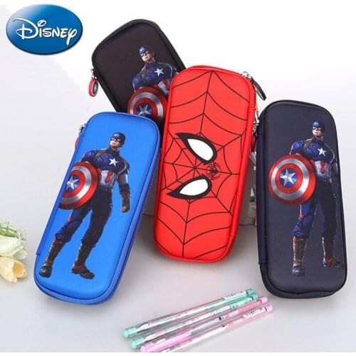 Disney Frozen Spiderman Kawaii Large Pencil Case Boy Girl Stationery Storage Pencil Bag Cute Student EVA Childrens Pencil Box