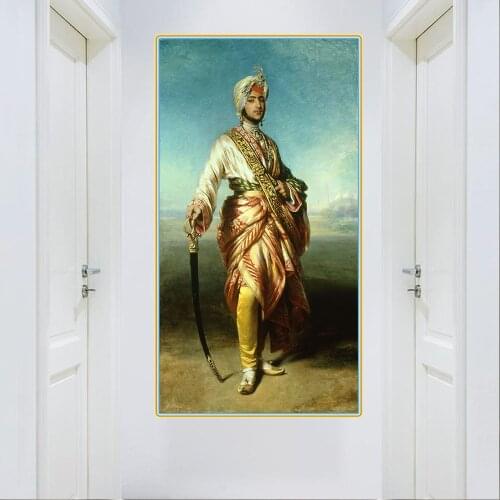 Citon Winterhalter《India Maharaja, 1854》Canvas Oil painting Artwork Poster Picture Wall Decor Modern Home Living room Decoration
