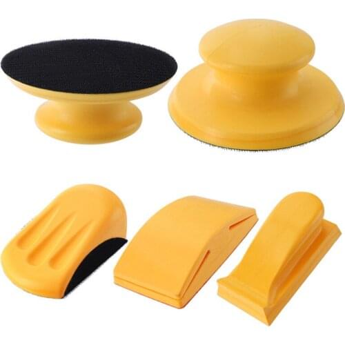 5 Inch Sanding Disc Holder Sandpaper Backing Polishing Pad Hand Grinding Block Round Sanding Disc Holder