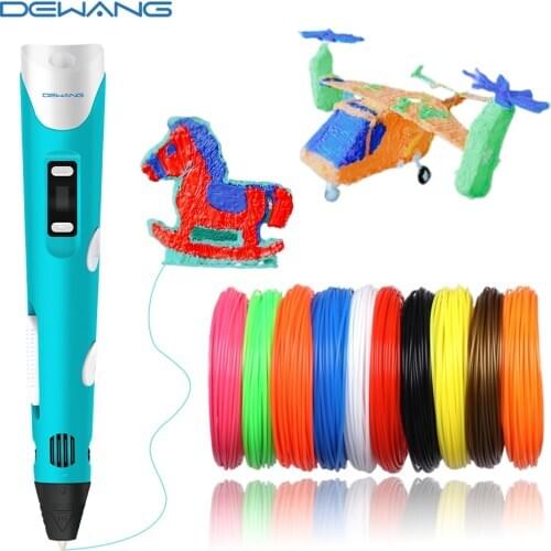 RU Stock, Fast Ship) DEWANG 3D Pen Printing Drawing Pen Free 200Meter ABS Filament 3D Pen Toy for Kid School Best Birthday Gift