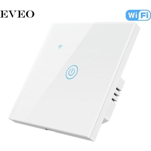EVEO EU Standard Touch Glass Panel Tuya Voice Control Smart Switch WIFI Control Light Switch