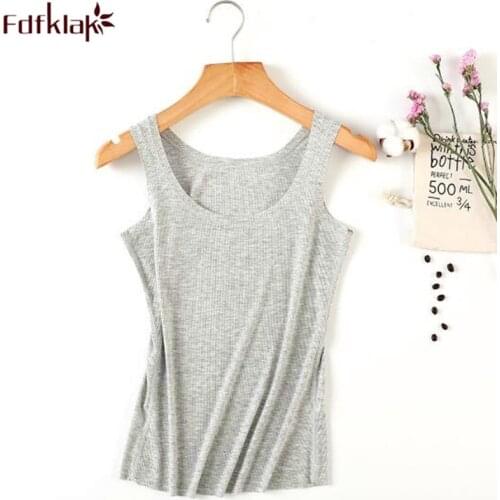 Fdfklak New sexy bottoming t shirt women sleeveless short T-shirt female cotton soft crop tops summer cropped womens tank top