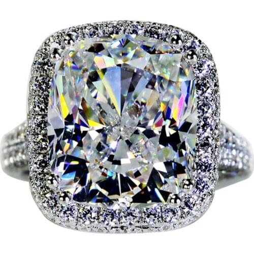 DIWENFU 14K White Gold Moissanite Ring for Women Anillos De Bizuteria Wedding Bands Moissanite Jewelry Ring Box Anel Gemstone