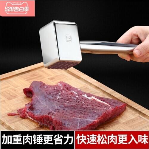 304 stainless steel meat hammer home use kitchen tool pound beat steak tender meat broken tendon commercial heavy duty