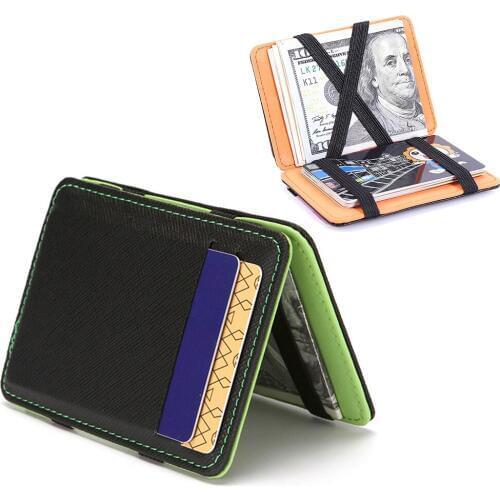 Men Ultra Thin Mini Wallet Mens Small Wallet Business PU Leather Magic Wallet High Quality Coin Purse Credit Card Holder Wallet