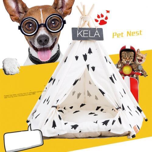 2020 New Creative Pet Supplies Portable Dog Tent Pet Teepee Foldable Cat Tent Dog Kennel Puppy Bed House Pet Tents Pet Supplies