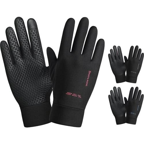 Winter Outdoor Men Warm PU Faux Leather Full Finger Gloves Men Anti Slip Waterproof Touch Screen Snowboard Motorcycle Gloves