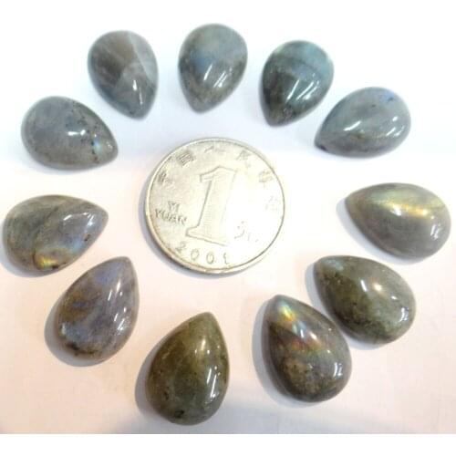 13*18mm Natural Gem Stone Labradorite Quartz Crystal Cabochon Pendant For DIY Jewelry Making charms Necklace Accessories 20PCS