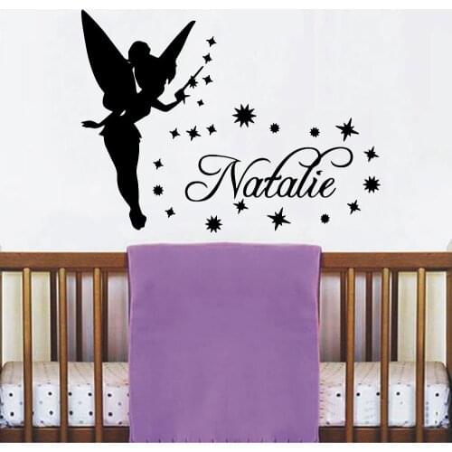 Custom Girls Name Wall Decals Home Decoration Baby Room Background Wall Creative Stars Pattern Style Vinyl Wall Stickers Z233
