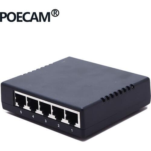 Ethernet 5port Passive POE Switch Hub 4port Powered over by 12V 24V Power 45/+ 78/- CCTV IP phone capacity 1G plastic shell OEM