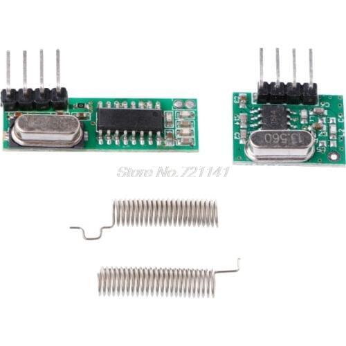 1 Set 433Mhz Superheterodyne RF Receiver Transmitter Module Kit With 2 Antennas For ARM/MCU Dropship