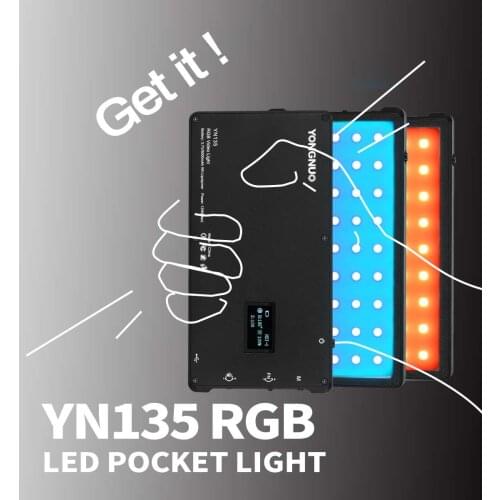 YONGNUO YN135 Mini RGB Video Led Lights Full Colorful Rechargeable Battery Lamp Pocket Light
