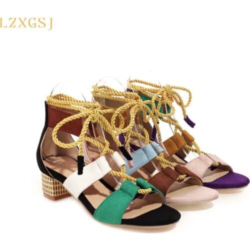 Gladiator Cool Boots Women Sandals 2021 Summer Open Toe Lace Up Female Shoes Classic Mixed Colors Womens Boots Sandalies