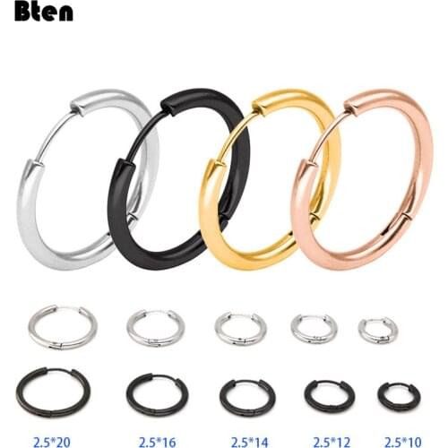 Hoop Earrings Women Gold /Rose Gold/Black Color Round Circle Earring Ear Ring Clip Earrings aretes Mujer