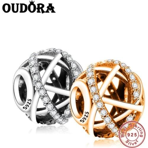 Fit Original Pandora Charms Bracelet 925 Sterling Silver Openwork Galaxy Charm Bead Fashion Jewelry Women DIY Berloque