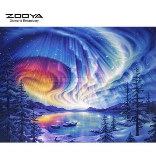 ZOOYA Diamond Embroidery DIY Diamond Painting Landscape Snow Tree Clouds Diamond Painting Cross Stitch Rhinestone Mosaic BJ1834